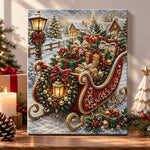 Sleigh full of christmas gifts pearl diamond painting kit for beginners