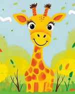 Smiling cartoon giraffe cross stitch kit for beginners