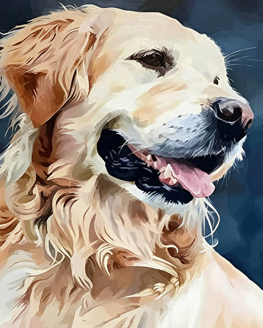 Smiling golden retriever cross stitch kit for beginners