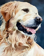Smiling golden retriever cross stitch kit for beginners