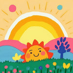 Smiling sun and rainbow cross stitch kit for beginners