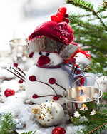 Snowman figurine and christmas baubles cross stitch kit for beginners