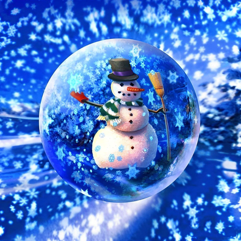 Snowman in a crystal ball cross stitch kit for beginners