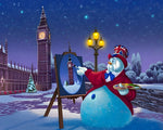 Snowman painting big ben cross stitch kit for beginners