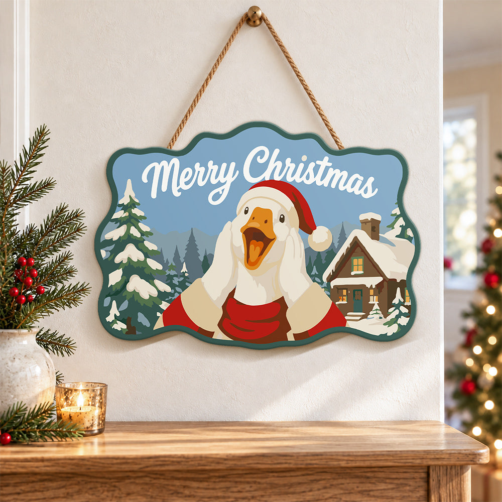 Snowy cabin christmas paint by numbers door hanger as indoor wall decor