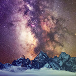 Snowy mountains and milky way cross stitch kit for beginners