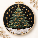 Snowy star christmas tree embroidery kit