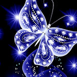 Sparkling blue crystal butterfly cross stitch kit for beginners