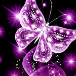 Sparkling purple crystal butterfly paint by numbers kit for beginners