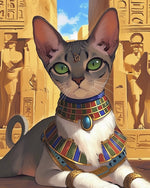 Sphynx cat in ancient egypt cross stitch kit for beginners