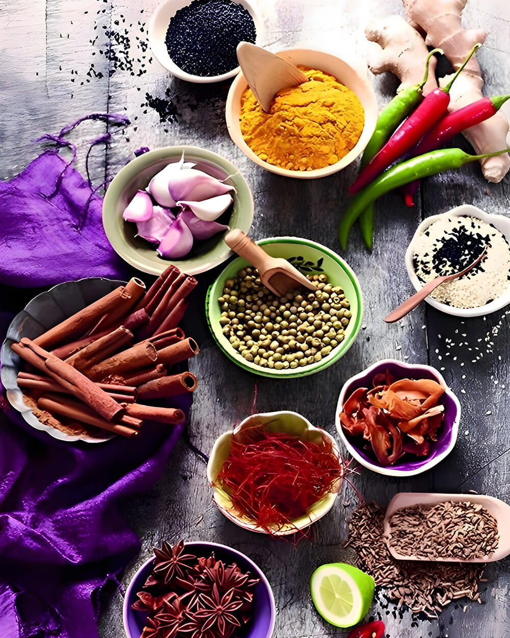 Spices and herbs photography cross stitch kit for beginners