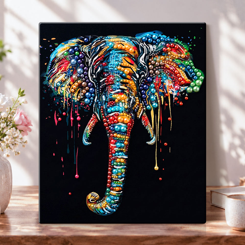 Splash colour elephant pearl diamond painting kit for beginners
