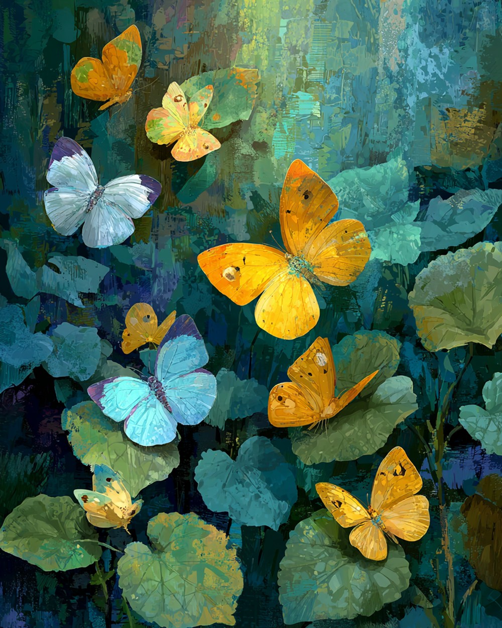 Spring colourful butterflies cross stitch kit for beginners