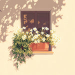 Spring daffodils in a window box cross stitch kit for beginners