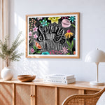 Spring has sprung paint by numbers artwork displayed on wall as home decor