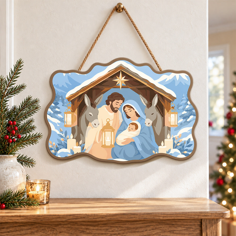 Stable holy blessing paint by numbers door hanger as indoor wall decor