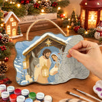 Stable holy blessing paint by numbers door hanger painting process