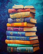 Stack of vintage books cross stitch kit for beginners