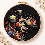 Star and coral koi embroidery kit