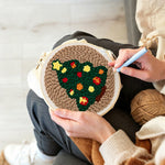 Creating handmade star topped christmas tree unch needle artwork