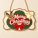 Star wreath reindeer paint by numbers door hanger finished design
