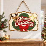 Star wreath reindeer paint by numbers door hanger as indoor wall decor