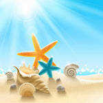 Starfish and seashells on a sunny beach cross stitch kit for beginners