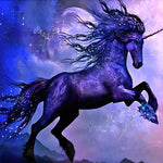 Starlight unicorn in a cosmic sky cross stitch kit for beginners