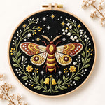 Starry night moth embroidery kit