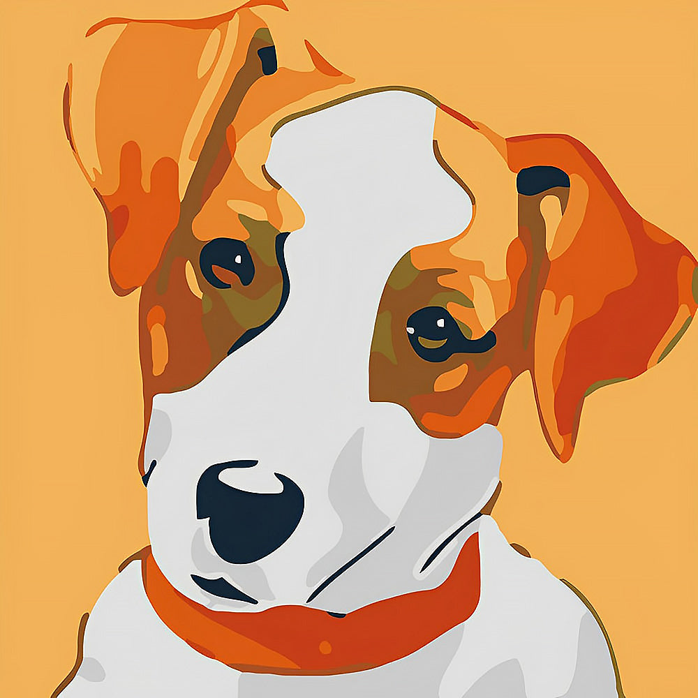 Stylised jack russell terrier cross stitch kit for beginners