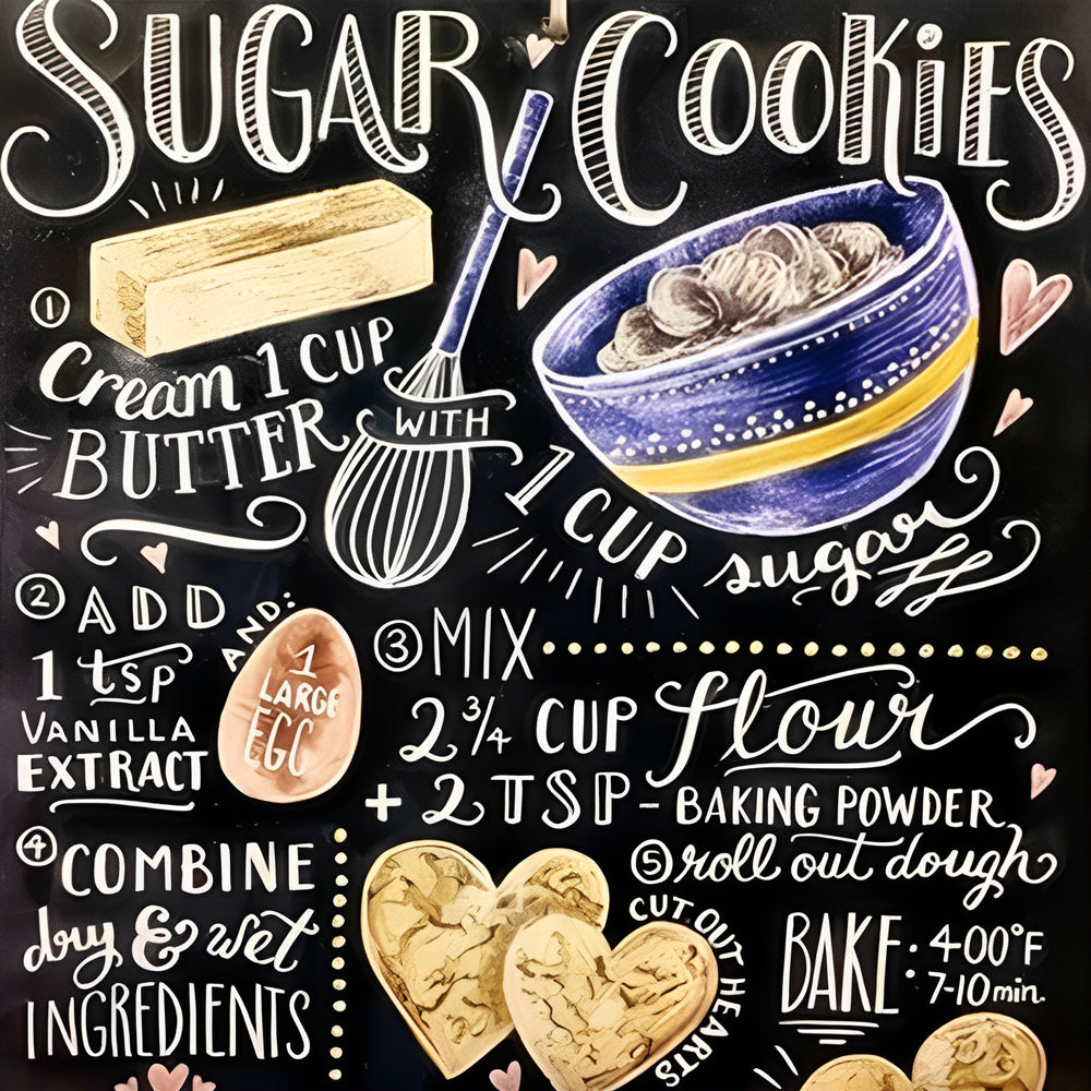 Sugar cookies recipe cross stitch kit for beginners