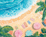 Summer beach parasols paint by numbers kit for beginners