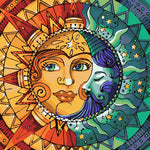 Sun and moon mandala paint by numbers kit for beginners