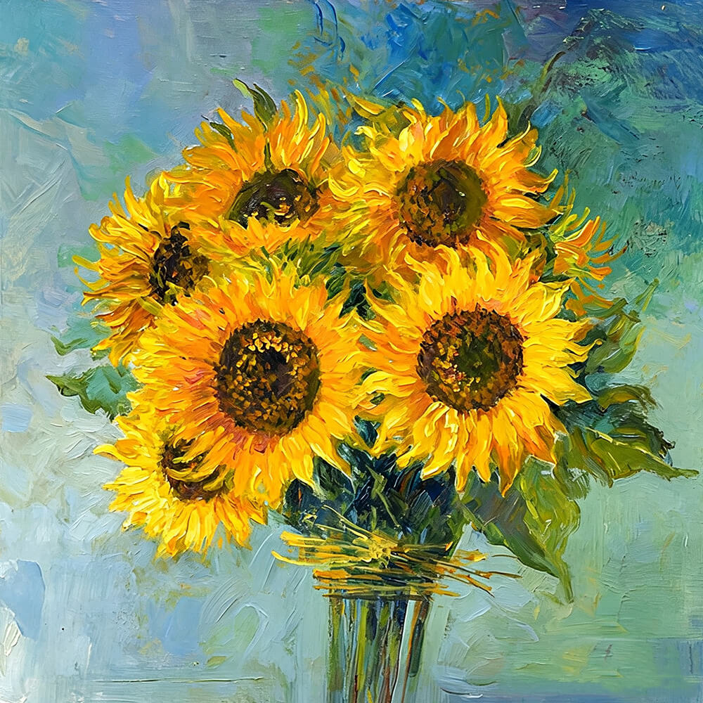 Sunflower bouquet cross stitch kit for beginners