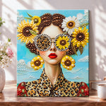 Sunflower pearled portrait pearl diamond painting kit for beginners