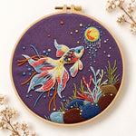 Sunlit underwater koi embroidery kit
