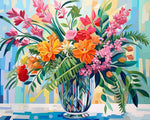 Sunmmer flowers in a glass vase paint by numbers kit for beginners