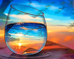Sunset and birds in a wine glass paint by numbers kit for beginners