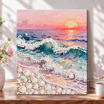Sunset pearl ocean pearl diamond painting kit for beginners