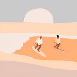 Surfers at sunset cross stitch kit for beginners