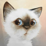 Surprised cat face cross stitch kit for beginners