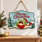 Surprised frog moment paint by numbers door hanger as indoor wall decor