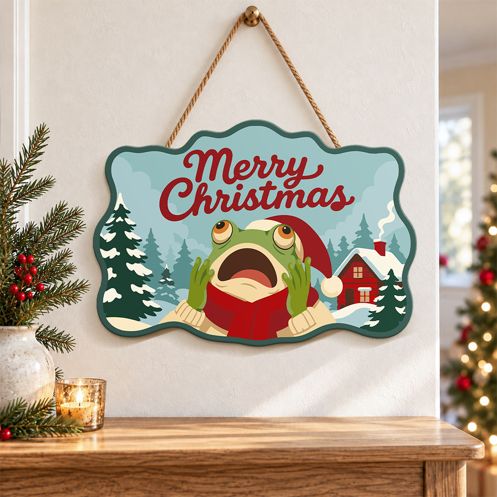 Surprised frog moment paint by numbers door hanger as indoor wall decor