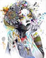 Surreal female portrait cross stitch kit for beginners