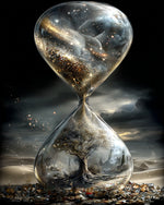Surreal hourglass with tree and galaxy cross stitch kit for beginners