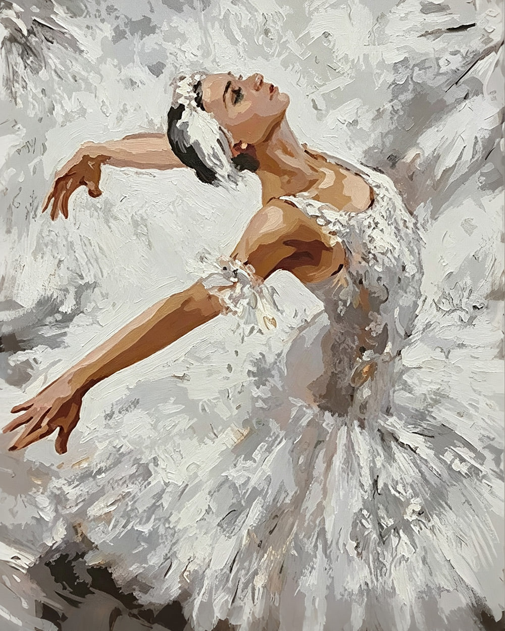 Swan lake ballerina portrait cross stitch kit for beginners