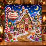 Sweet christmas gingerbread house pearl diamond painting kit for beginners