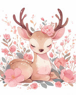 Sweet floral fawn cross stitch kit for beginners