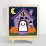 Sweet ghost at boo haunted house punch needle kit for beginners