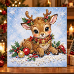 Sweet little christmas fawn pearl diamond painting kit for beginners